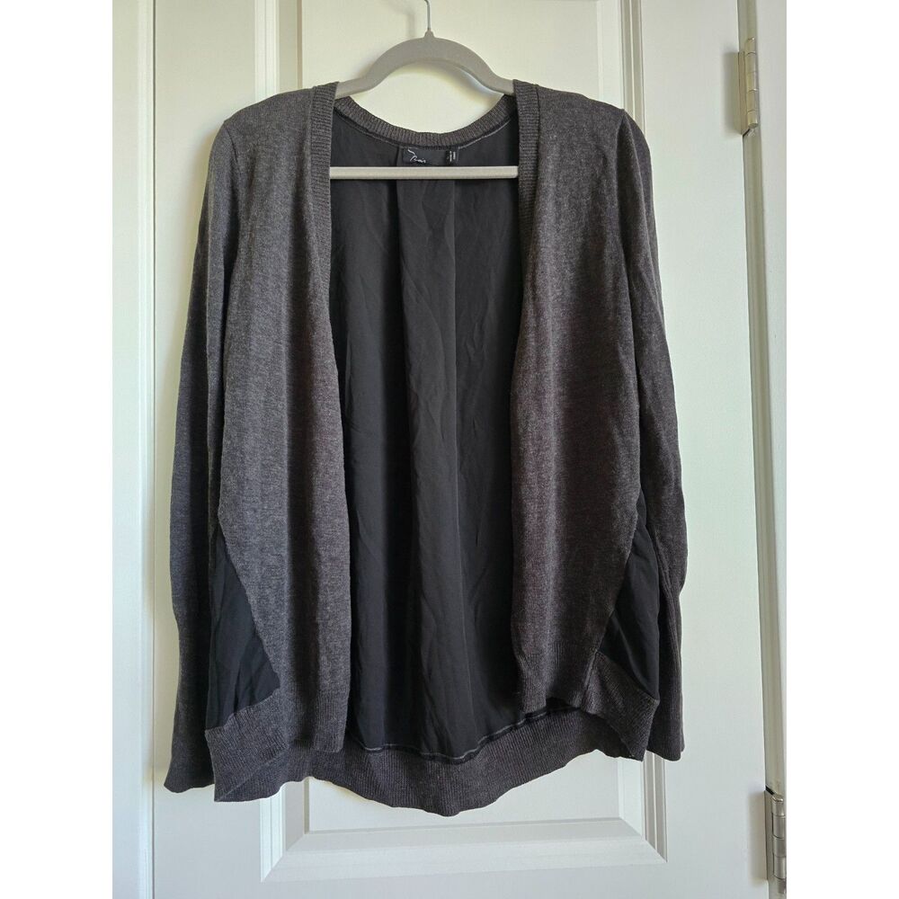 Noir Charcoal Open-Front Cardigan Size L